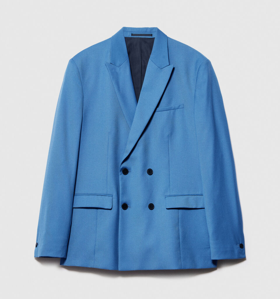 Slim comfort fit double-breasted blazer - men's blazers - Blue | Sisley image number 6
